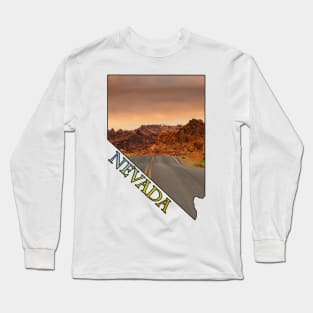 State of Nevada Outline Long Sleeve T-Shirt